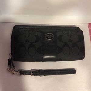 Black Coach zip around wallet